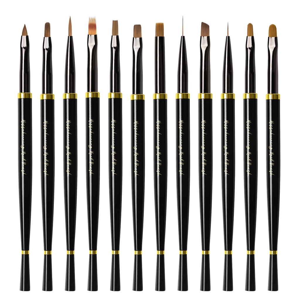 2026 ไนลอนปากกาเล ็ บเครื ่ องมือสําหรับการออกแบบเล ็ บแฟชั ่ น 1 Pc สีดําเล ็ บแปรงอุปกรณ ์ เสริมสําหรับ DIY Art ตกแต ่ ง