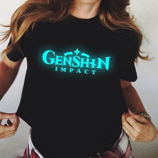 เสื้อยืดผู้ เสื้อยืด พิมพ์ลายกราฟฟิค Genshin Impact 90S น่ารัก สไตล์ฮาราจูกุ S-5XL