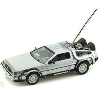 รถโมเดลสะสมเปิดประตูปีกนก Back to The Future Time Machine welly 22443 1/24