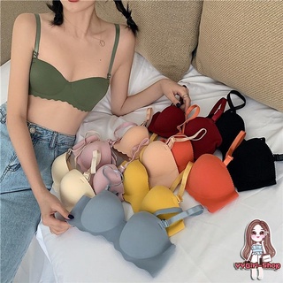 👙 เสื้อชั้นใน​ ลายรอยหยัก​ ไร้รอยต่อ ไร้โครงเหล็ก สีพื้น ผ้านิ่ม นุ่ม อยู่ทรง 👙 E07