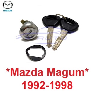 1ชุด กุญแจฝาถังน้ำมัน Mazda Magnum B2000-B2500 1992 - 1998 กลอนฝาถังน้ำมัน มาสด้า แม็กนั่ม รถยนต์ กุญแจ ถังน้ำมัน
