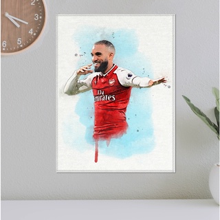 โปสเตอร์ ผ้าแคนวาส อเล็กซานเดร ลากาเซ็ตต์ ทีมอาร์เซนอล Alexandre Lacazette Arsenal ภาพวาด ศิลปะ นักบอล นักฟุตบอล