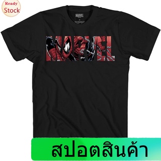 เสื้อยืดแขนสั้น Marvel Logo Spiderman Spider Man Avengers Super Hero T-Shirt Short sleeve T-shirts