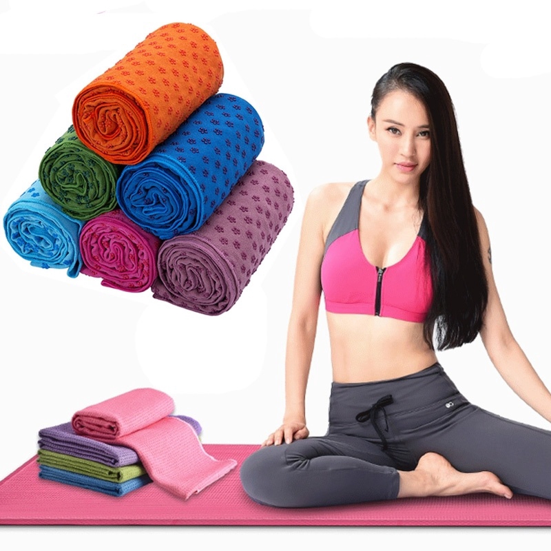 Fegntu Yoga Mat Towel Microfiber Hot Yoga Towel Non Slip Bikram