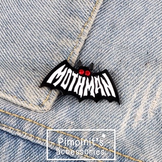 🇹🇭 พร้อมส่ง : 🦇 เข็มกลัดลายมอธแมนแห่งพอยต์เพลสเซนต์ | "MOTHMAN" Enamel Brooch Pin.