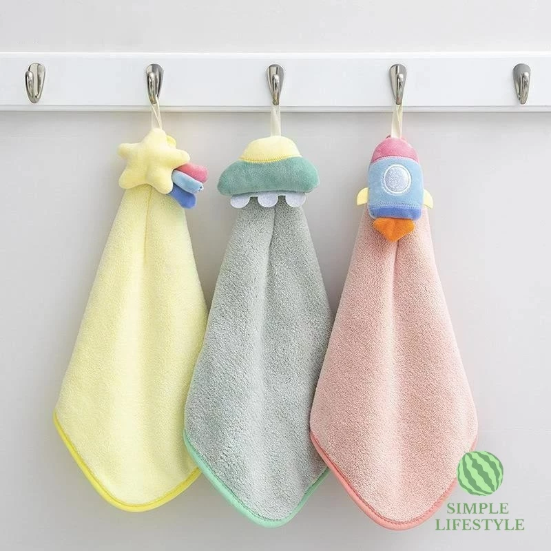 พร้อมส่ง! ผ้าเช็ดมือการ์ตูน หนานุ่ม ใช้อเนกประสงค์ เนื้อผ้าฟลีซ หลายลายน่ารัก