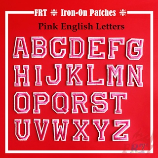 ☸ Colorful English Letters：Pink Letter Iron-on Patch ☸ 1Pc Diy Sew on Iron on Badges Patches