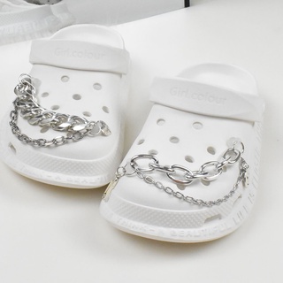 CROCS Jibbitz สายโซ่โลหะ จี้รูปนักบินอวกาศ หมี เครื่องประดับ สําหรับผู้หญิง