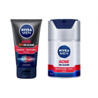 Nivea Men Acne Oil Clear Set (Serum 50ml. + Mud Foam 100ml.) (เซรั่ม 50มล. + มัดโฟม 100มล.)