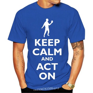 ผ้าฝ้ายแท้ คอลูกเรือเสื้อยืดแขนสั้นลําลอง พิมพ์ลาย Keep Calm and Act On - s - Actor - Acting - 10 สี สําหรับผู้ชาย 63547