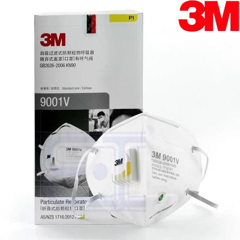 3M หน้ากากปกป้องระบบทางเดินหายใจ รุ่น 9001V P1 (25 ชิ้น/กล่อง)