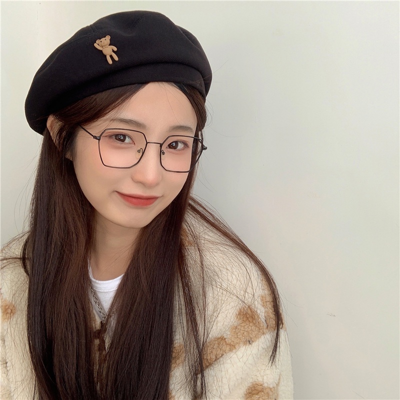 หมวกเบเร่ต์ ผ้าวูล ลายหมีน่ารัก สไตล์วินเทจ รูปที่ 6
