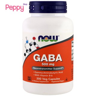 Now Foods GABA 500 mg 100 Veg Capsules กาบา 500 มิลลิกรัม (100 เวจจี้แคปซูล) ทุเลาวิตกกังวล