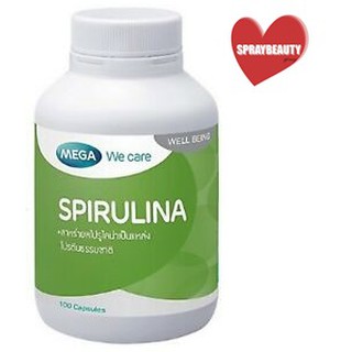 Mega Spirulina 100 เม็ด 500 MG.  สาหร่ายสไปรูไลน่า (🔥ถูกตาแตกแม่🔥)