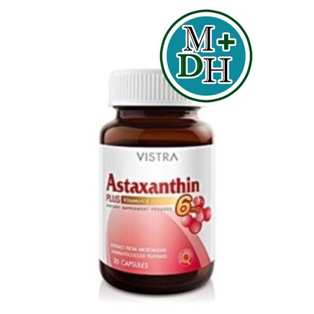Vistra Astaxanthin วิสทร้า แอสตาแซนธีน จำนวน 1 ขวด บรรจุ 30 เม็ด ขนาด 4 mg (05139) / 6 mg (15828)