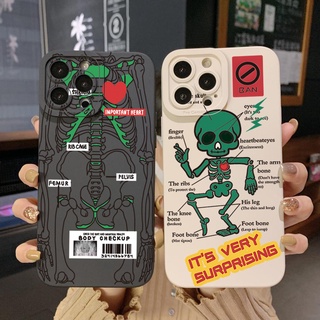 เคสโทรศัพท์มือถือ ขอบสี่เหลี่ยม ลายโครงกระดูก สําหรับ Samsung Galaxy A33 A53 A73 5G A32 A52S A72 A31 A41 A71