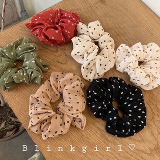 the chiffon scrunchie ยางรัดผมลายจุด ยางรัดผม