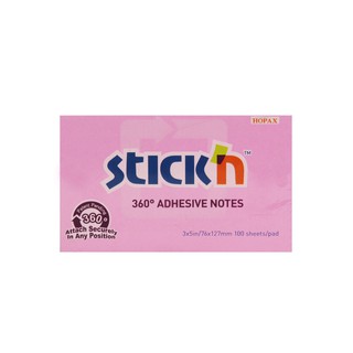 กระดาษโน้ต STICKN 3"x5" 360* 21558 ชมพู (PC)