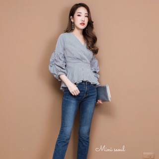 MN429🌹Korea Crimp Blouse