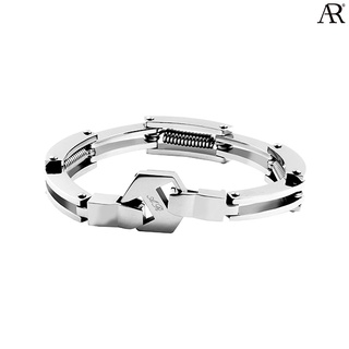 ANGELINO RUFOLO Bracelet ดีไซน์ Spring Chain สร้อยข้อมือผู้ชาย Stainless Steel 316L(สแตนเลสสตีล)คุณภาพเยี่ยม สีเงิน