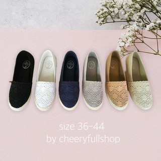 Half lace soft bottom | 36-41 รองเท้าคัชชูลูกไม้ รองเท้าผู้หญิง พื้นนุ่ม สวมใส่สบาย