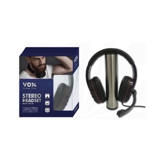 หูฟังสเตอริโอ พร้อมไมค์ในตัว vox รุ่น headset HS-100 ใช้กับคอมพิวเตอร์ โน้ตบุค โทรศัพท์มือ MP3 หรือ สมาร์ท ทีวี