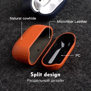 เคสหนัง Melkco สําหรับ AirPods Pro 1 2 3 4 Pro2 Pro 3 (2025) อุปกรณ์เสริม EarPhone ลิ้นจี่ฝาครอบหนังวัวธรรมชาติ