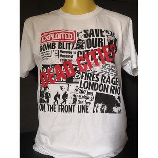 เสื้อนำเข้า The Exploited Dead Cities Metal Punk Rock Hardcore Retro Style Vintage T-Shirt