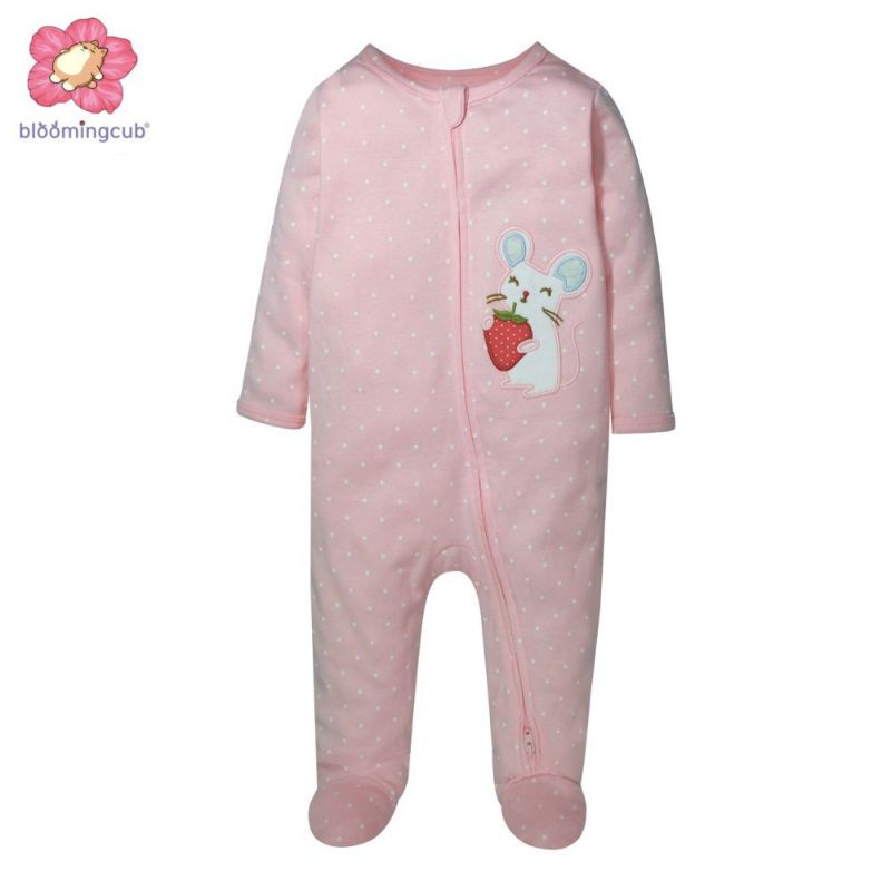 Bloomingcub Two way zipper sleepsuit ชุดหมีคลุมเท้า ชุดนอนเด็กซิปสองทาง ชุดนอนเด็ก ชุดหมีเด็กแรกเกิด บอดี้สูทเด็ก