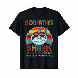 [S-5XL]เสื้อยืด พิมพ์ลาย Godfather Shark Tfunny สไตล์วินเทจ แฟชั่นเรโทร สําหรับครอบครัว