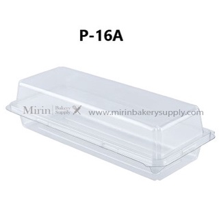 กล่องเบเกอรี่ P-16A PET ฝาพับใส ขนาดขอบใน 7.6x21cm / แพ็ค 50 ใบ