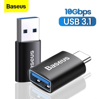 Baseus อะแดปเตอร์แปลง USB 3.1 OTG Type C ตัวผู้ เป็น USB-A สําหรับคอมพิวเตอร์ iP Xiaomi Huawei Samsung 10Gbps