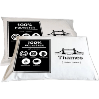 Thames หมอนโรงแรม 5ดาว โรงงานขายเอง ของแท้ ใยสังเคราะห์ Polyester 100% เกรด A ผ้ากันไรฝุ่น/ราคาต่อ 1 ใบ หมอนขนห่านเทียม