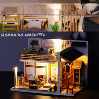 [พร้อมส่ง] บ้านตุ๊กตาdiy Hokkaido washitsu มีฝาครอบกันฝุ่น