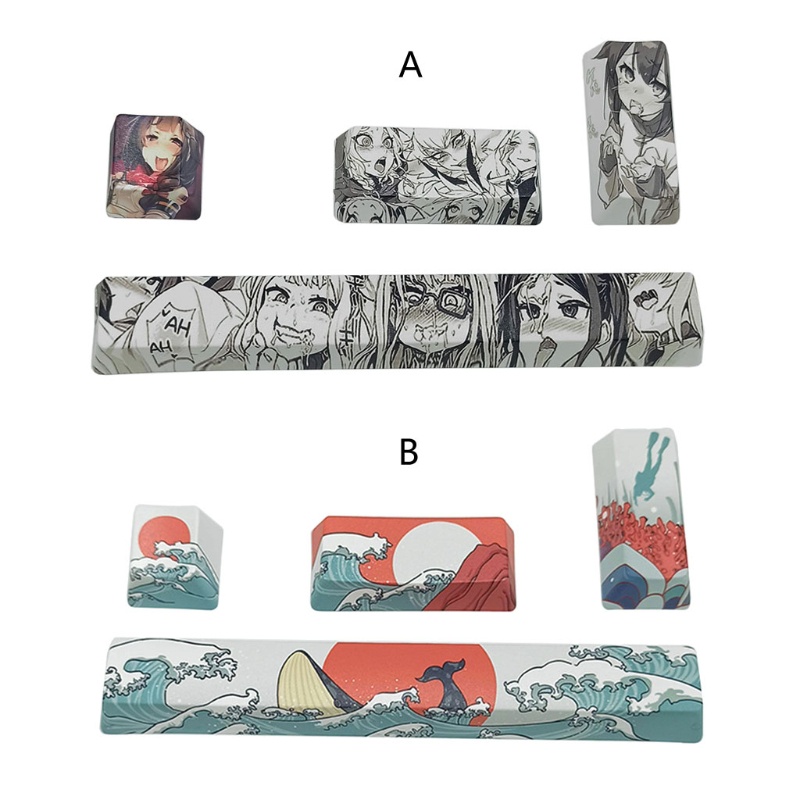 QJ 4 ชิ้น PBT ห้าด้าน Dye-Subbed 6.25u Spacebar Keycap ชุดโปรไฟล์ OEM ESC เข้า