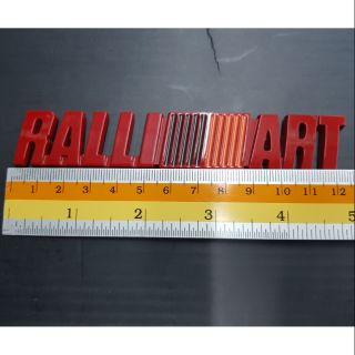 Logo Rallart ของรถ Mitsubishi งานเหล็ก 12.5x2.5cm