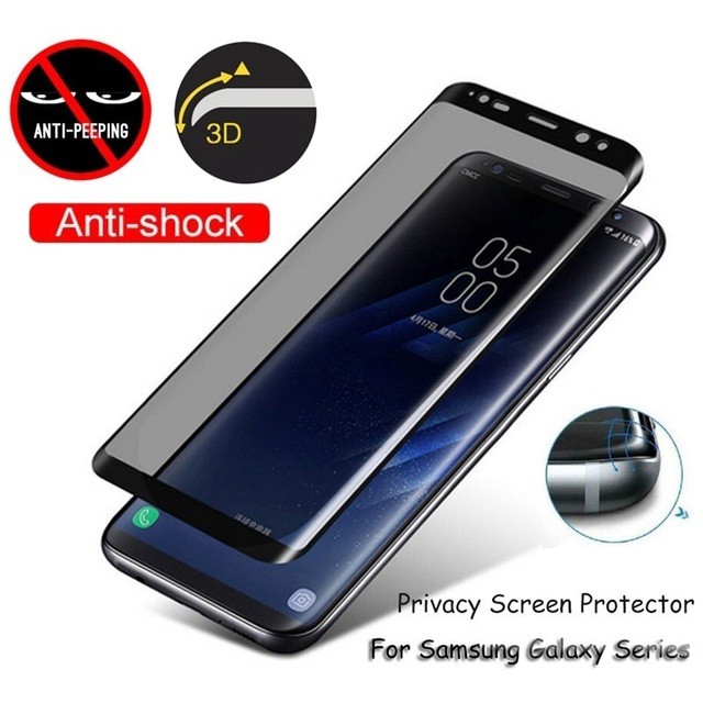 ฟิล์มกระจกเต็มจอ ป้องกันคนแอบมอง สำหรับ Samsung Galaxy S10 S10Plus S9 S8 S9Plus S8Plus Note10Plus Note10 Note9 Note8 S20 Plus Privacy Glass