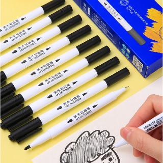 M&amp;G Art Double-Headed Student Office Black Ink Coloring Outline Stroke Marker/Pen 1.5 mm/0.5 mm 95890