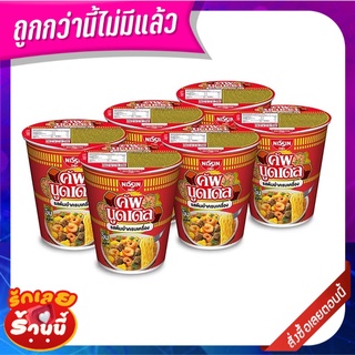 นิสชิน คัพ นูดเดิล บะหมี่กึ่งสำเร็จรูป รสต้มยำครบเครื่อง 77 กรัม x 6 ถ้วย NISSIN Cup Instant Noodles Tom Yum Krob Kreung