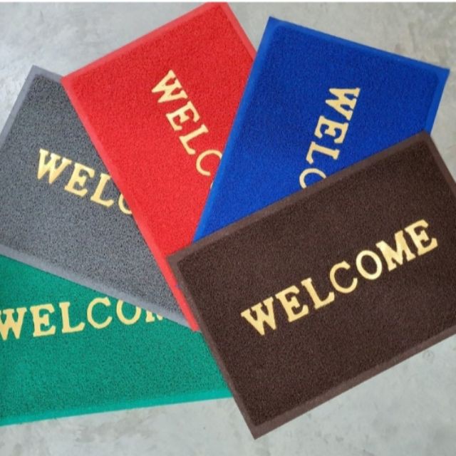 พรมเช็ดเท้าไวนิลดักฝุ่น Welcome ( ขนาด 80*120 )