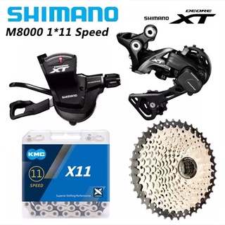 Shimano DEORE XT M8000 ชุดตีนผีจักรยาน 11 ความเร็ว 1X11 ความเร็ว MTB M8000 M8000 42T 46T 50T 52T KMC X11 อุปกรณ์เสริม