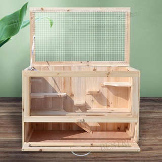 กรงไม้ ขนาดใหญ่ 60 ซม. ระบายอากาศได้ดี คุณภาพสูง สําหรับหนูแฮมสเตอร์ กระรอก DIY