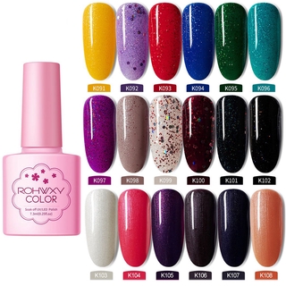 138สี ROHWXY (90-108) สีเจล nail gel polish เจลทาเล็บ สีทาเล็บเจล (สีเบจ) เนื้อแน่น ใช้กับเครื่อง UV/LED