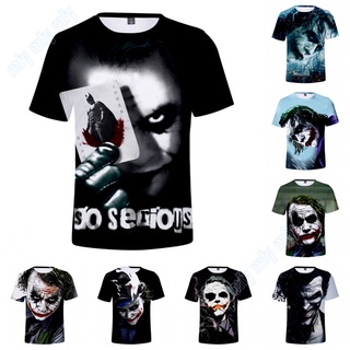 เสื้อยืดลําลอง คอกลม แขนสั้น พิมพ์ลายภาพยนตร์ The Joker แฟชั่นฤดูร้อน สําหรับผู้ชาย