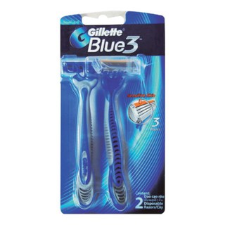 Gillette ยิลเล็ตต์ มีดโกนหนวด ด้ามมีด บลูทรี แพ็คละ2ด้าม จิลเลต BlueIII Blue3