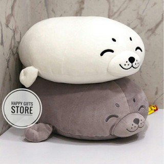 SUPER SOFT ตุ๊กตา แมวน้ำ อุ๋งอุ๋ง ใยไมโคร นุ่มนิ่ม ขนาด 45 cm ( สีขาว / สีเทา )