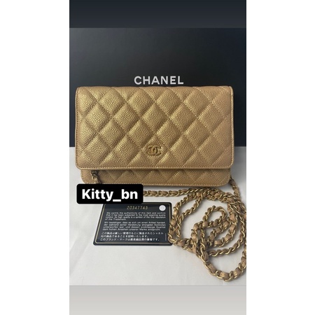 (Good Con) Chanel WOC Caviar Pearly Gold GHW (Hologram 20)