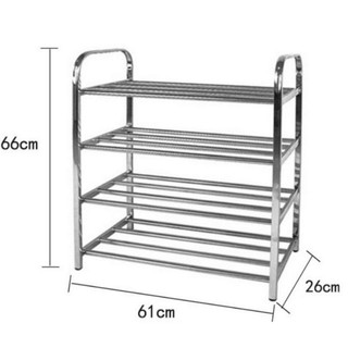 ชั้นวางรองเท้าสแตนเลส4ชั้น ชั้นเก็บรองเท้าสแตนเลส (wcw-33)