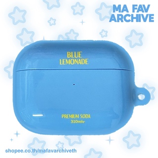 (pre-orderจากเกาหลี) mafavarchive - blue lemonade airpods case เคสแอร์พอด PC แข็ง เคลือบเงา สีฟ้า