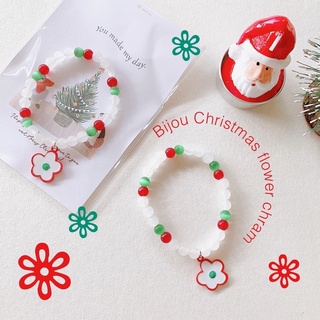 (พร้อมส่ง) Bijou flower chram for Christmas กำไลหินนำโชค